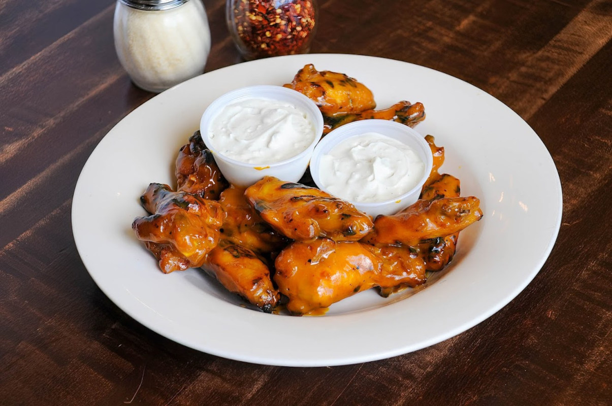 Grilled chicken and dip on the side